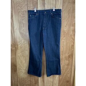 Vintage Plain Pockets JCPenney Mens Indigo Blue Straight Leg‎ Denim Jeans 40x30